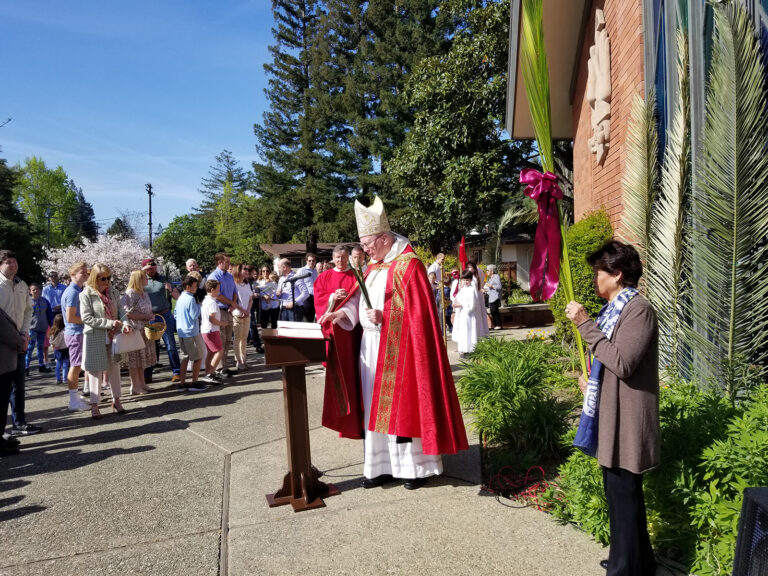 Dominican Bishop Robert F. Christian celebrates Palm Sunday with St. Raymond.